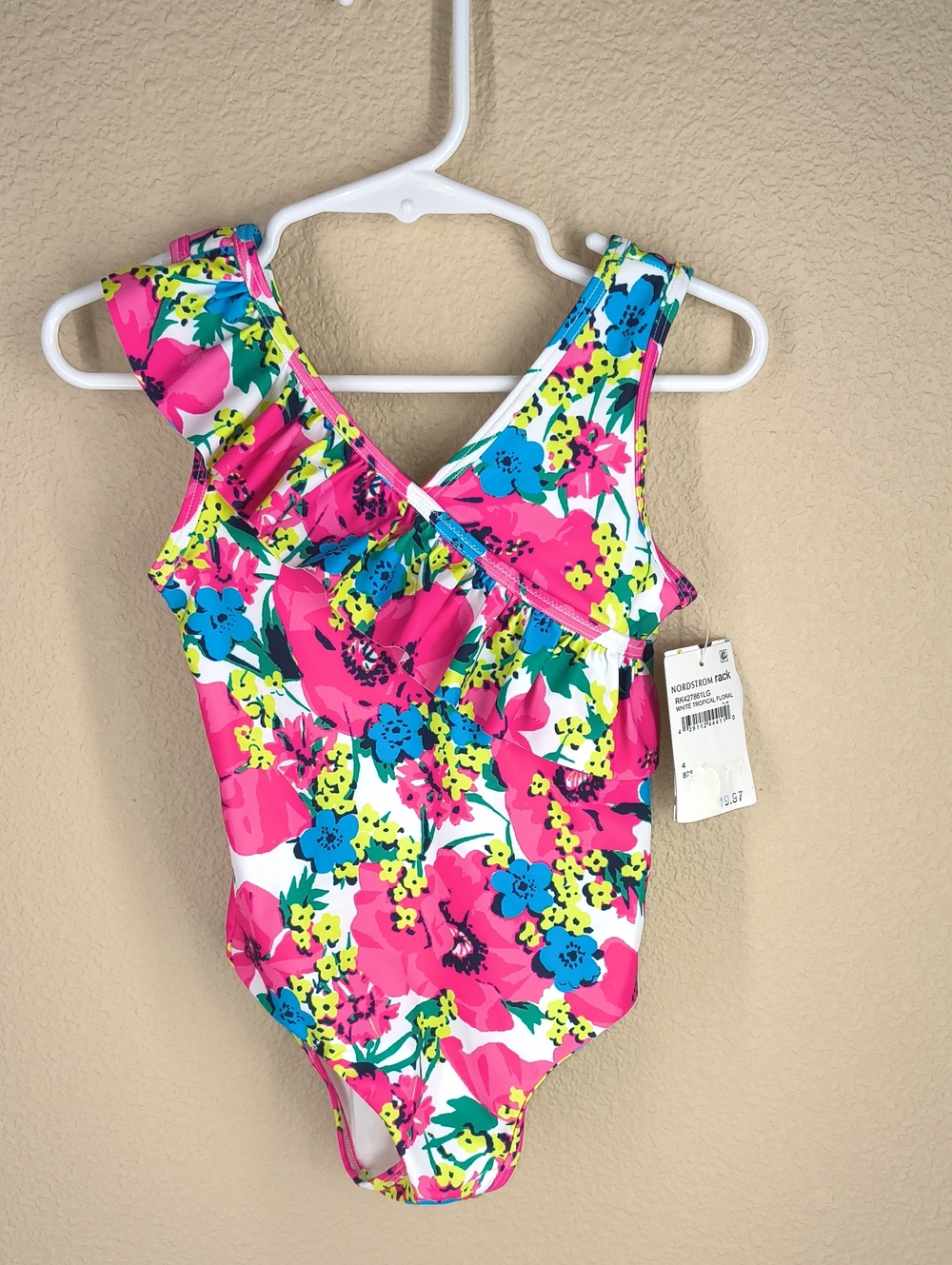 Harper Canyon UPF 50+ Tropical Floral One Piece Swimsuit Size 4 Nwt